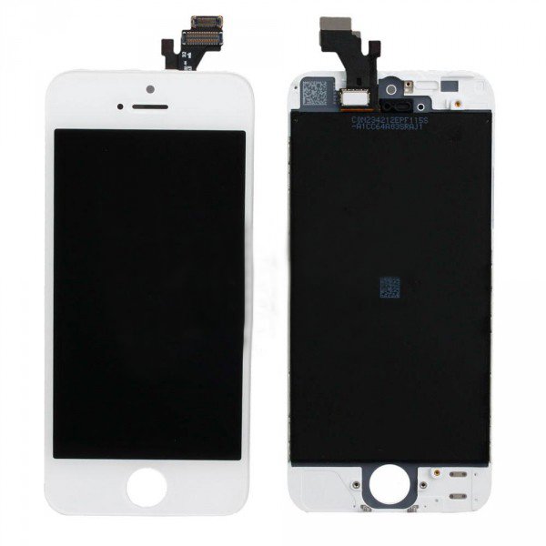 Дисплей iPhone 5 белый (LCD экран, тачскрин, стекло в сборе) high copy