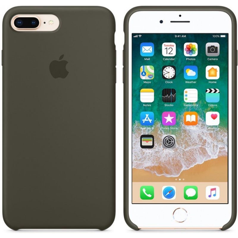 Чехол Apple iPhone 7 Plus, 8 Plus Silicone Case Dark Olive (MR3Q2_HC)