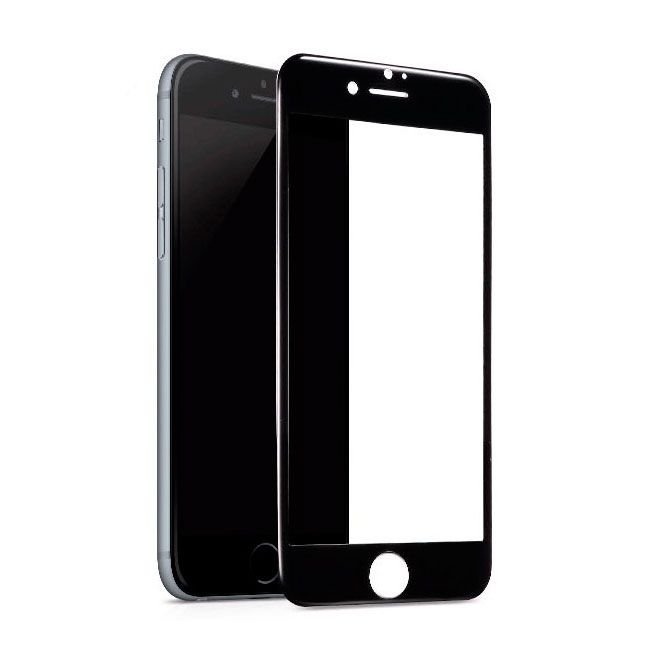 Защитное стекло дисплея iPhone 7 черное (0.3 мм, 4D)