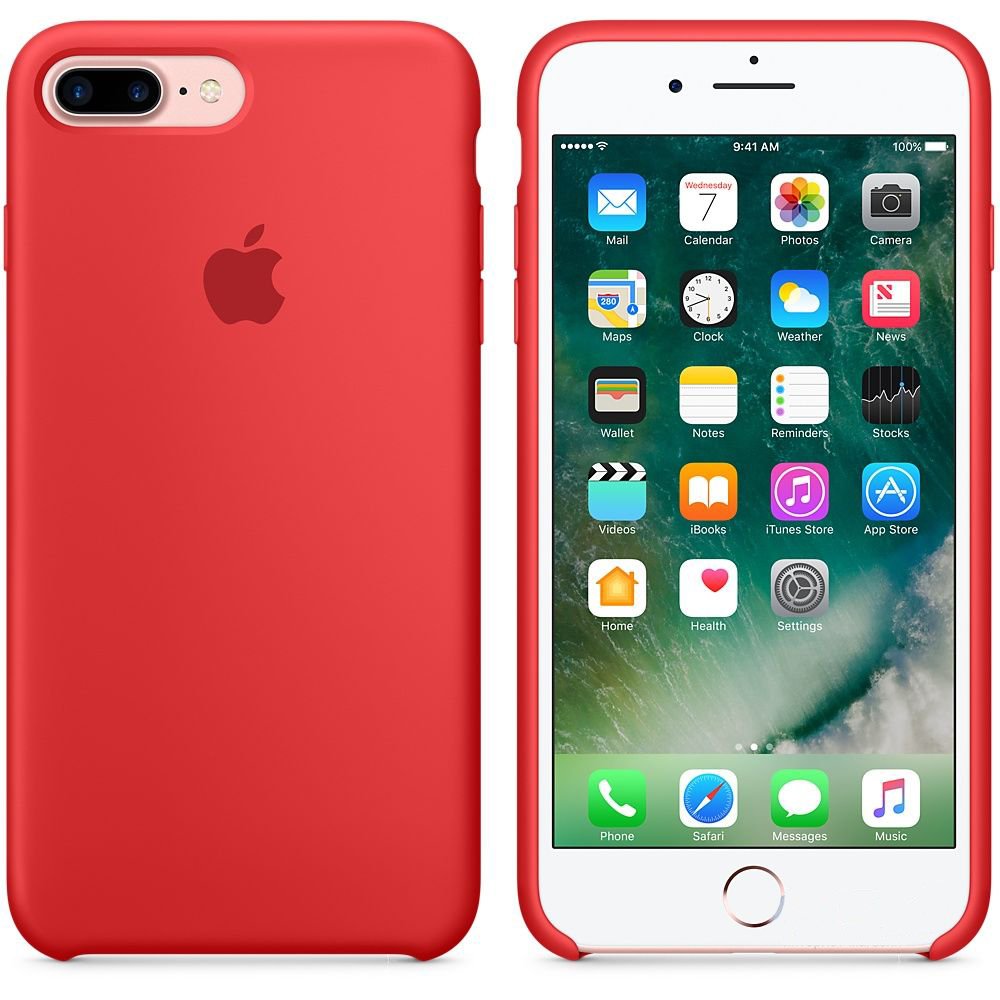 Чехол Apple Silicone Case iPhone 7 Plus Red (MMQV2)