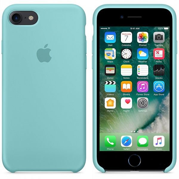 Чехол Apple Silicone Case Apple iPhone 7 Sea Blue (MMX02)
